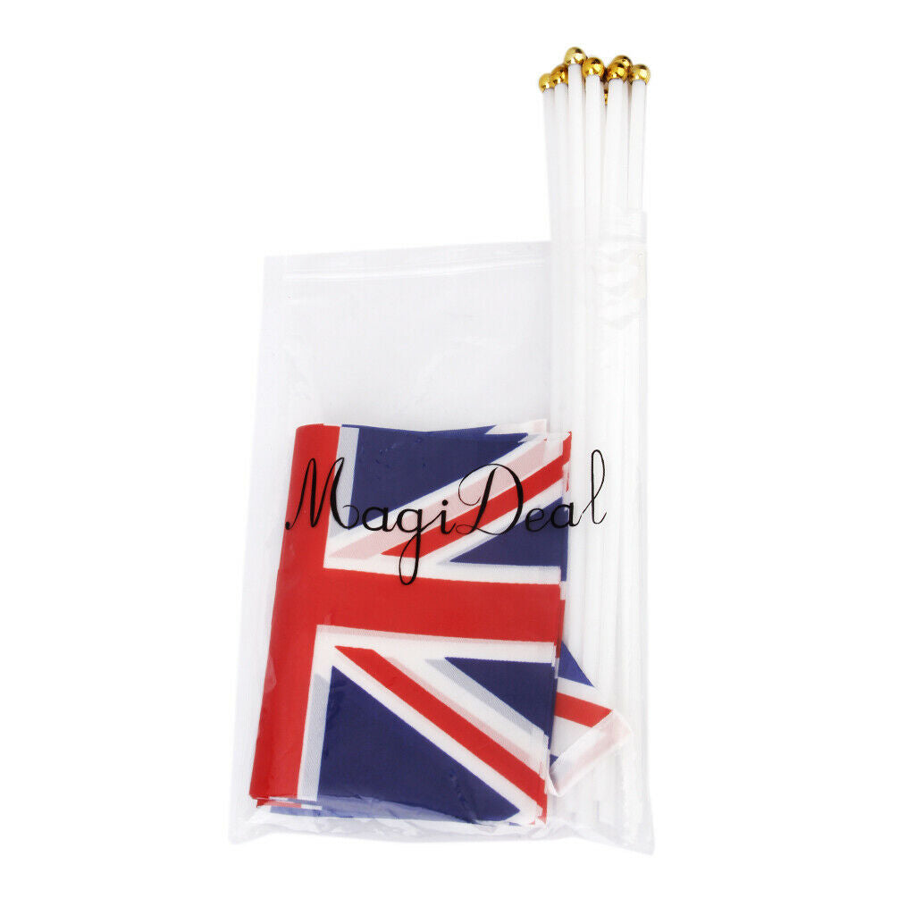 Pack of 12pcs UNION JACK SMALL HAND WAVING FLAG UK GB British Great Britain