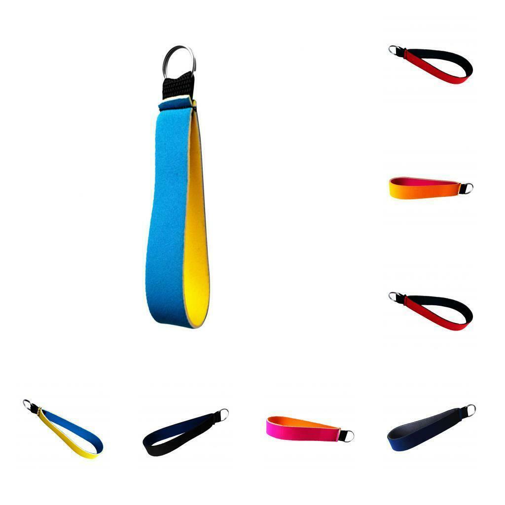 Neoprene Wristlet Keychain Wrist Strap Band Key Holder Split Ring Rose Red
