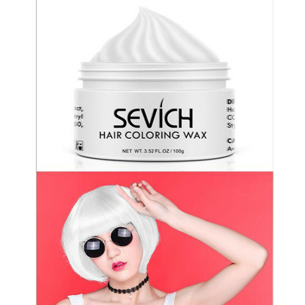 Hair Color Wax Temporary Dye Salon DIY Molding Coloring Wax Mud White