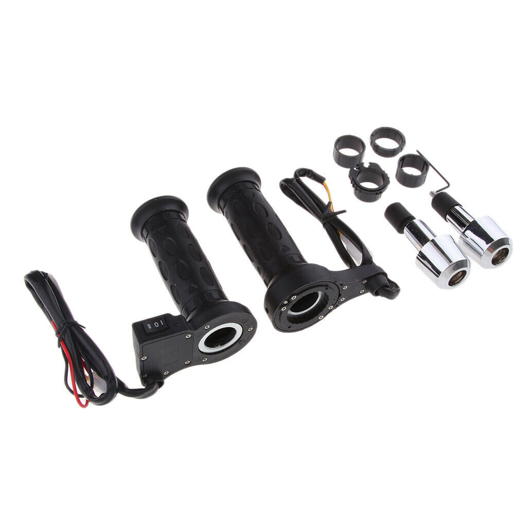 12V Electric 7/8" Handlebars Warmer Heated Grips for Motorcycle Type 2