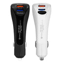 2 Port USB Car Fast Charger Rapid Car Power Universal Adapter QC3.0 white