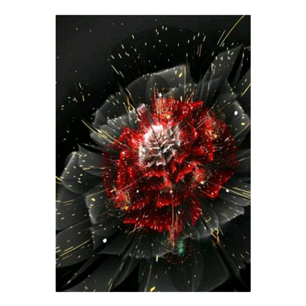 Floral Crystals Embroidery Kits DIY Handcraft Painting Red Rose