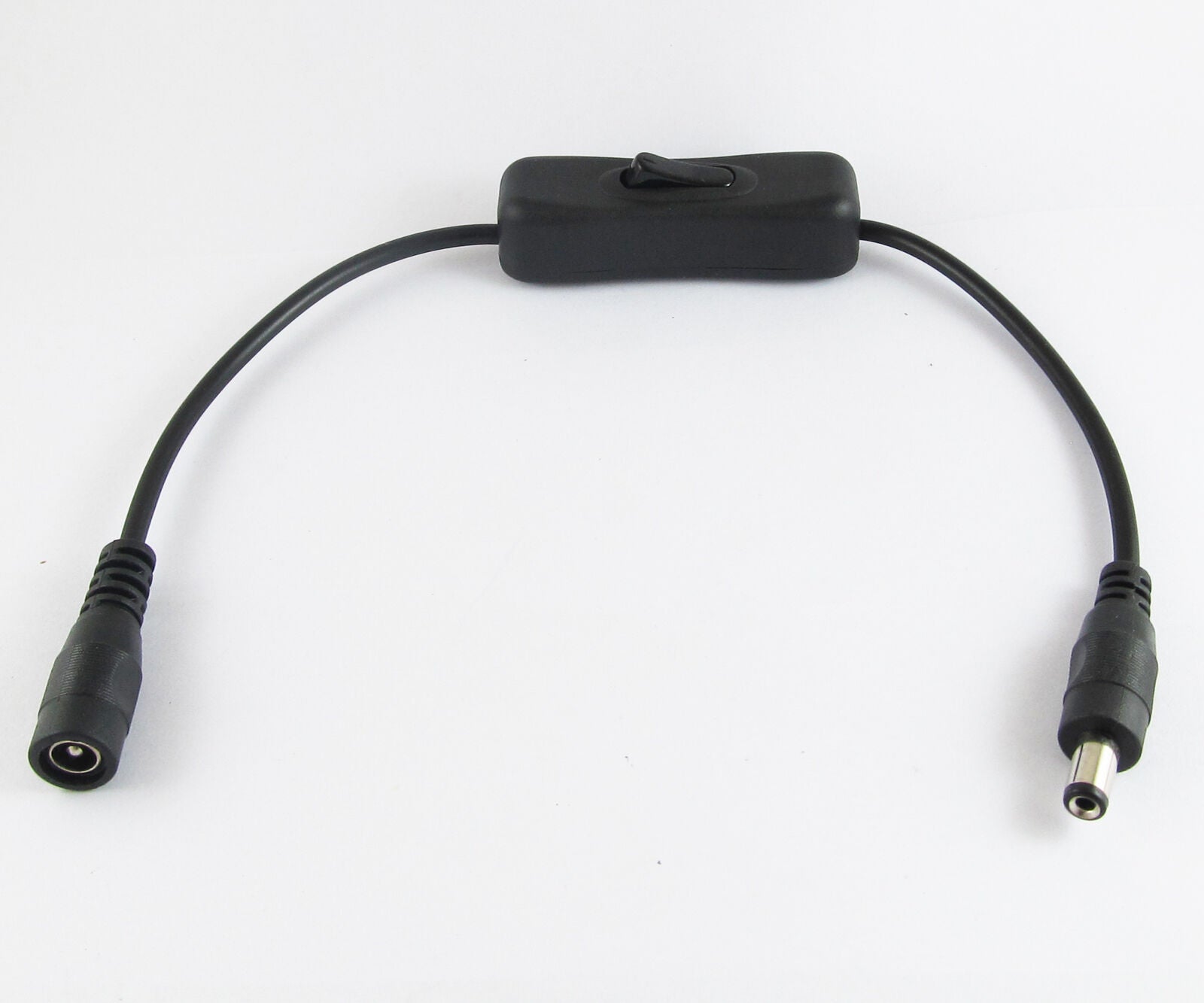 50pcs 0.55m 2.5x5.5mm 2.5mm Male Plug to Female Jack DC Cable with On Off Switch
