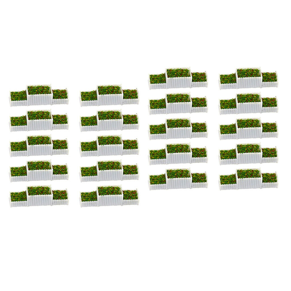 20 Pack 1:100 Scale HO Flower Beds Set for Parking Street Train Layout Accs