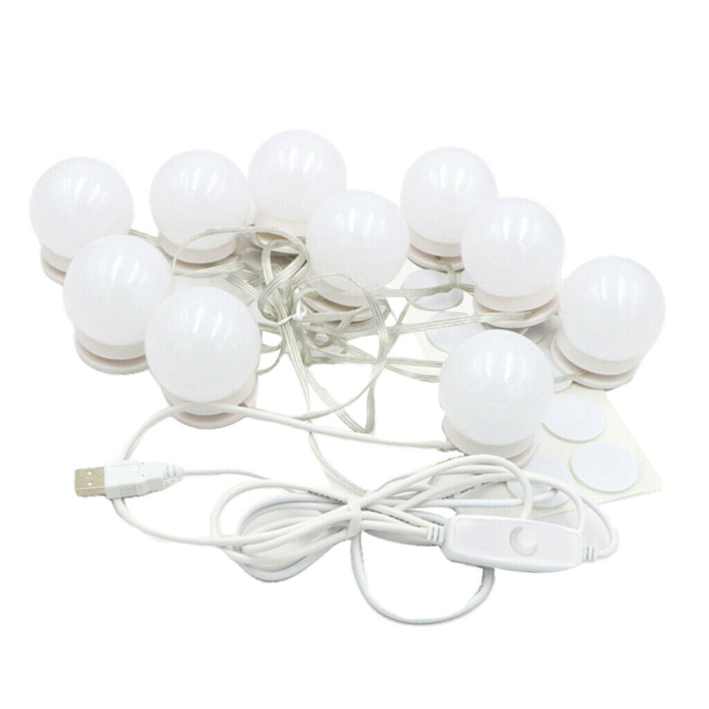 Vanity Lights Dimmable Dressing Mirror Lighting Bulbs Lamp USB Adapter White