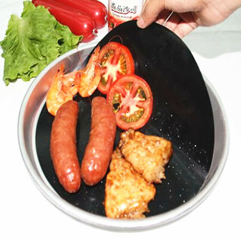 1PC Round Non-stick Baking Mat Round Pan Pad BBQ Cooking Mat Fry Liner Sh.l8