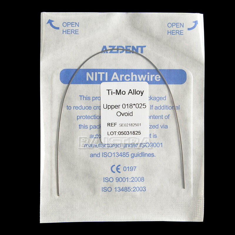 50X Orthodontic Dental TMA Beta Ti-Mo Alloy Rectangular Arch Wires 018*025 Upper