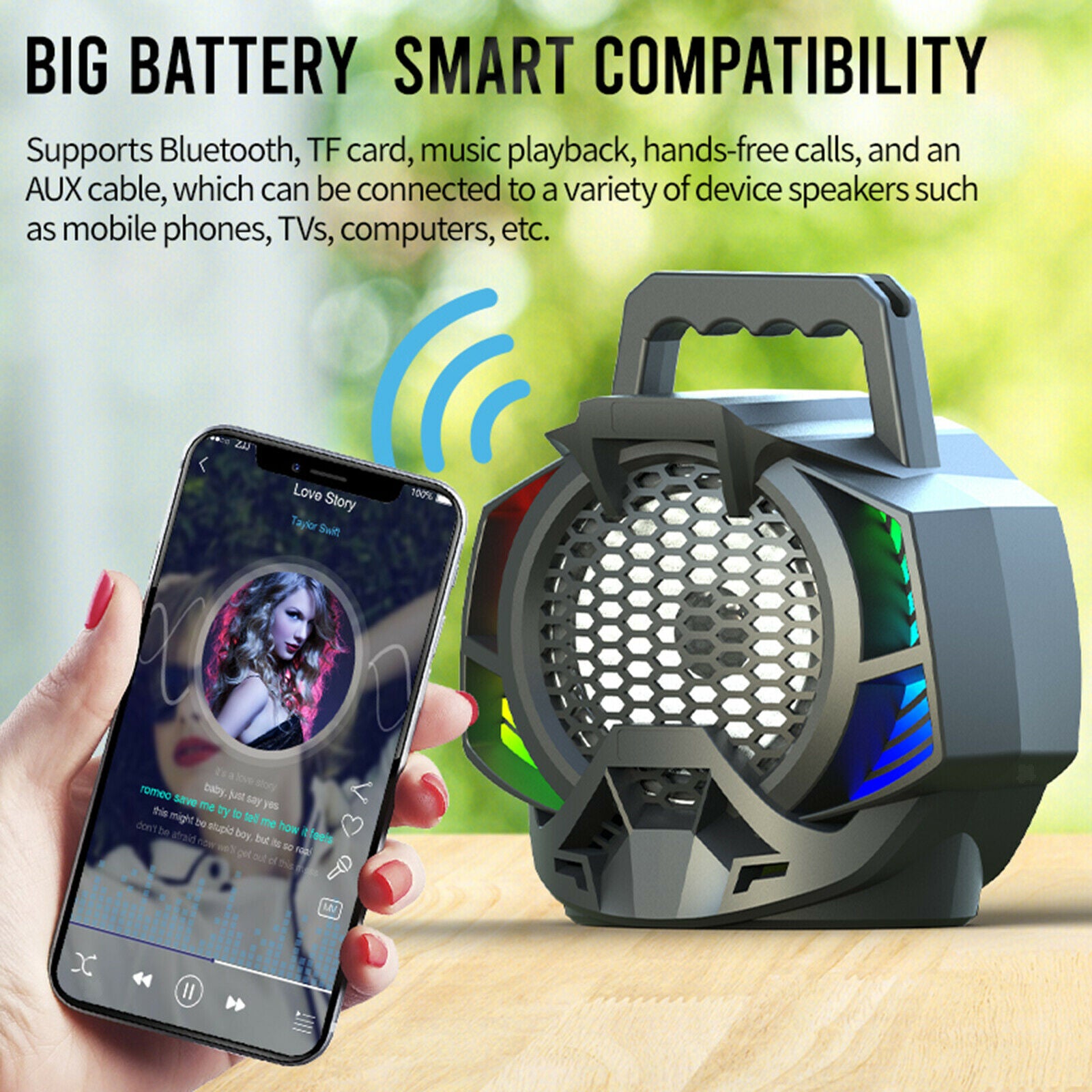 Portable Disco Bluetooth Speaker Rechargeable with MIC HD Sound for Teaching