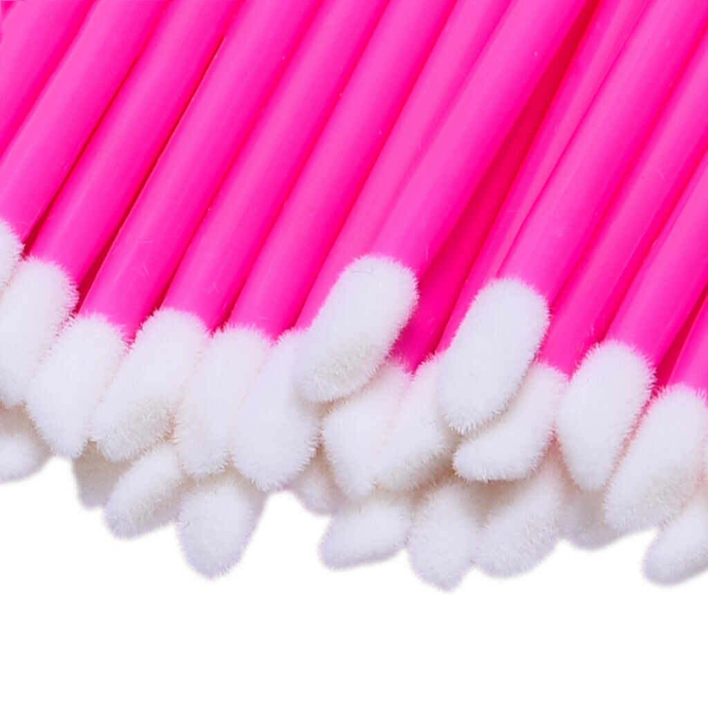 100Pieces Disposable Lip Gloss Brush Lipstick Wands Makeup Applicator Pink