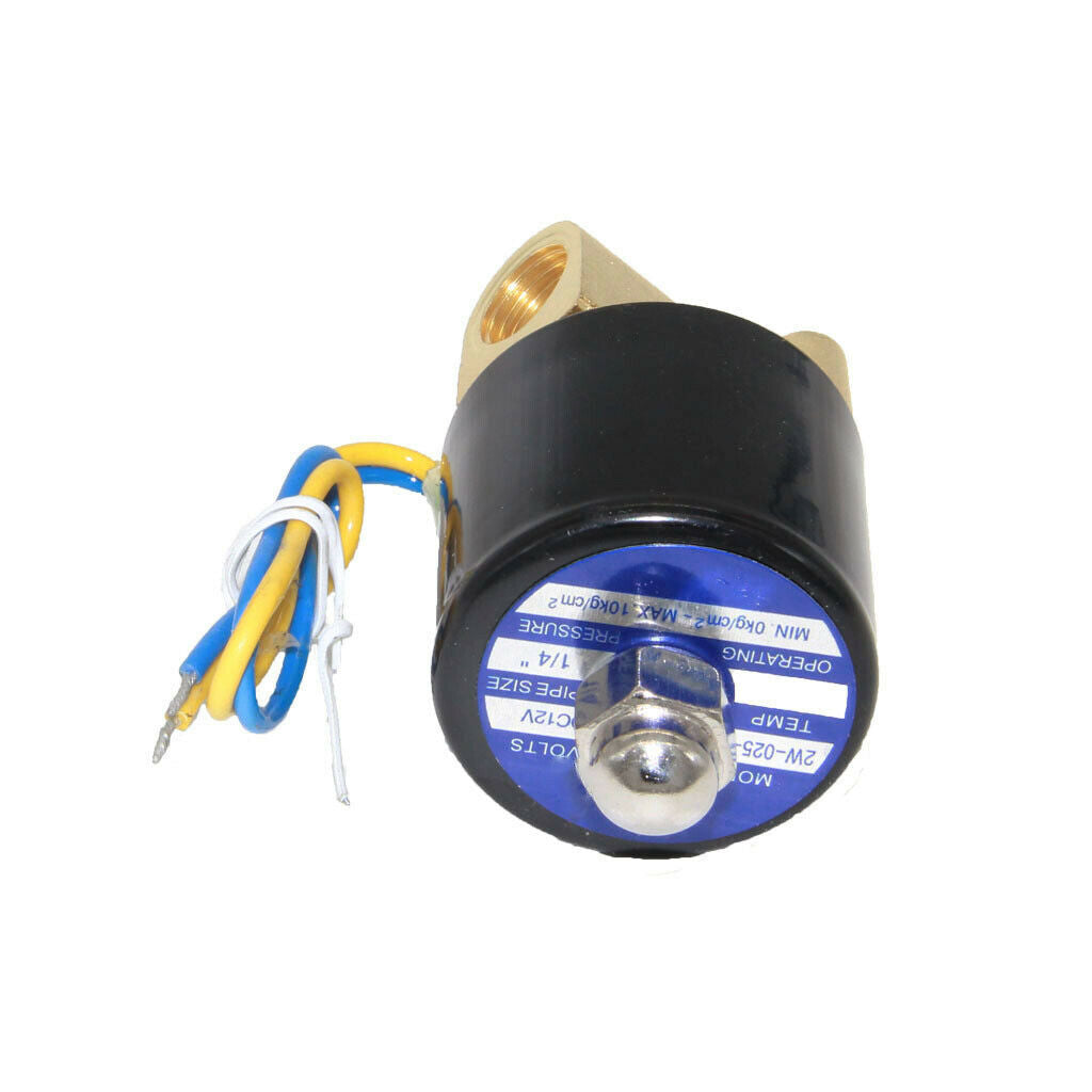 DC 12V 1/4 Inch Electric Solenoid Valve for Air Water Brass