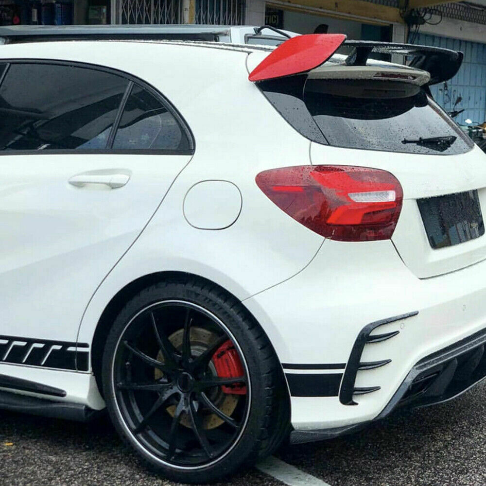 1Pair Left&Right Fit For Mercedes Benz Rear Bumper Splitter Canard Glossy Black