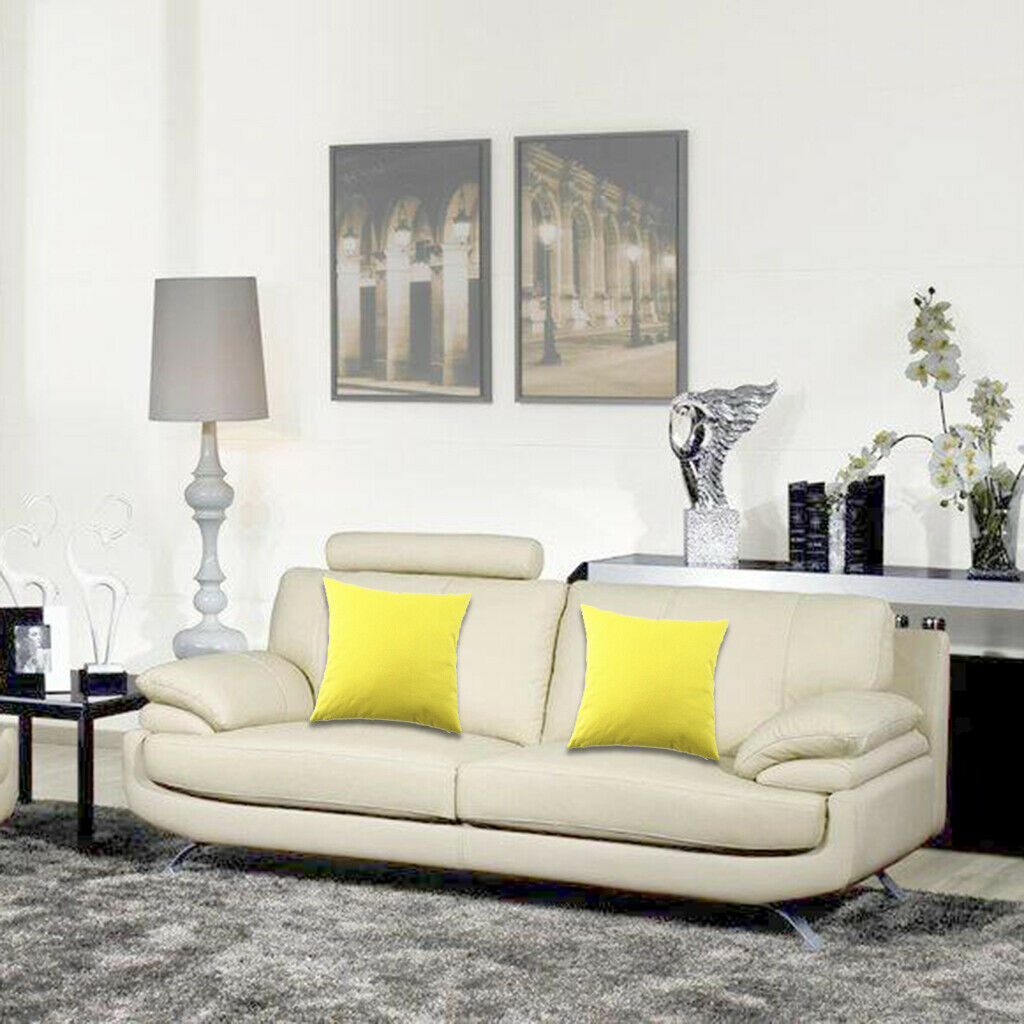 45cm * 45cm Cotton Linen Pillow Case Throw Pillowcase Home Car Decor Yellow