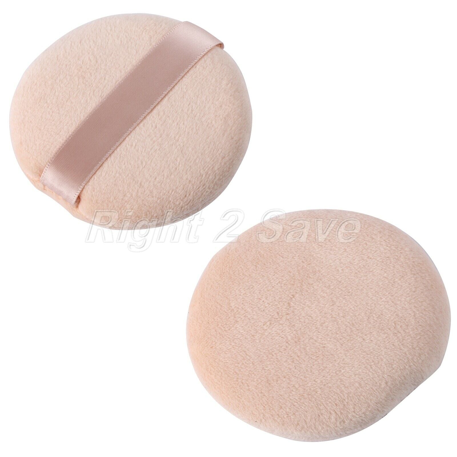 1X Round Circle Beauty Facial Face Sponge Makeup Cosmetic Powder Puff Pad Ribbon