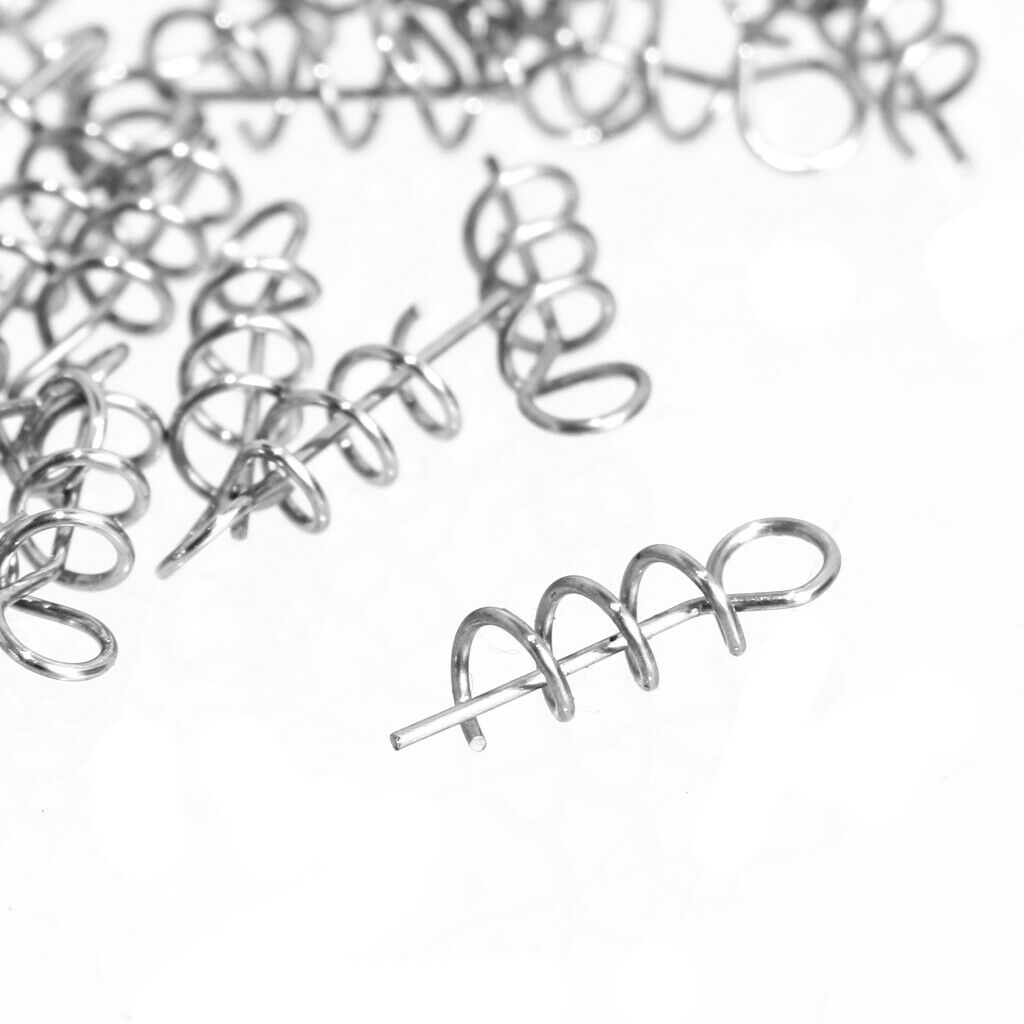 100Pcs Fishing Lures Pin Fixed Latch  Soft Worms Fishing Baits Spring