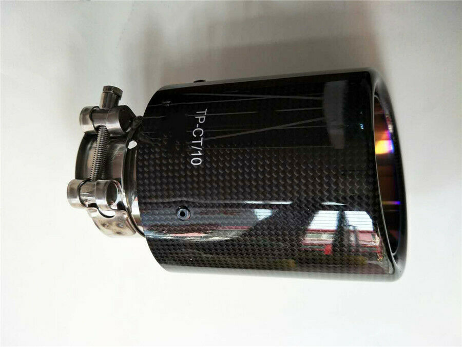 Universal 63mm-89mm Burnt Steel Carbon Fiber Pipe Car Exhaust Muffler Tip Pipe