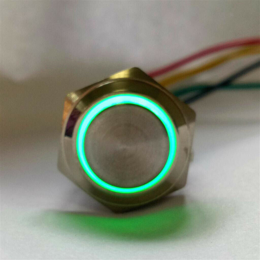 6PCS 220V LED 16mm Self-lock Push Button Switch w/ Wire Red+Blue+Green