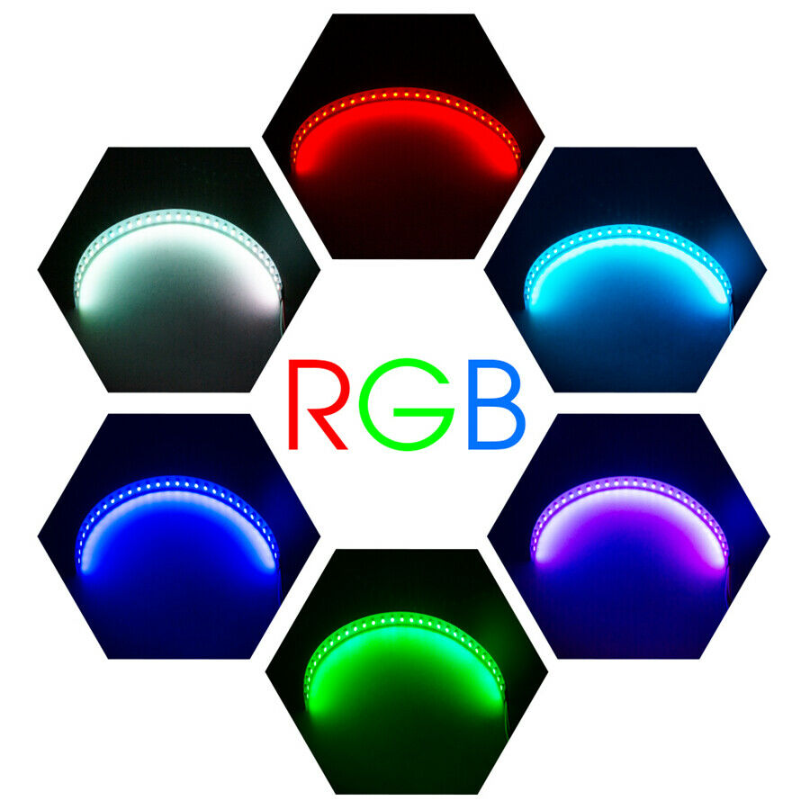 2X LED Demon Eye Halo Ring Car Headlight Projector Lens Bluetooth Remote Control