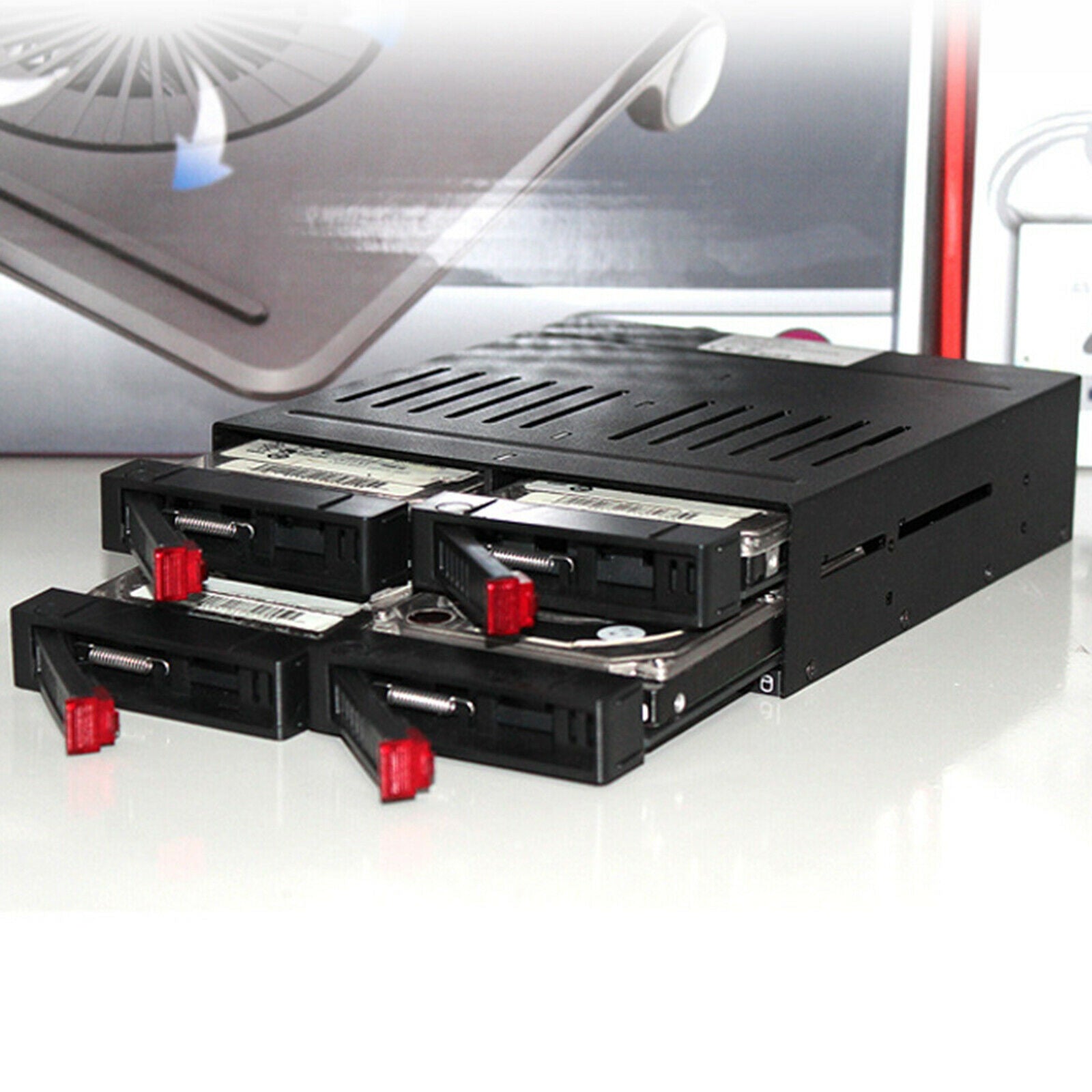 HE-2006 SATA Internal Rack 4x2.5" Hard Drive Case HDD SSD Enclosure Cover