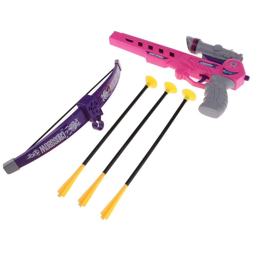 Set of Kids Outdoor Toys Arrow Bow with 3 Durable Suction Cup Arrow, Children