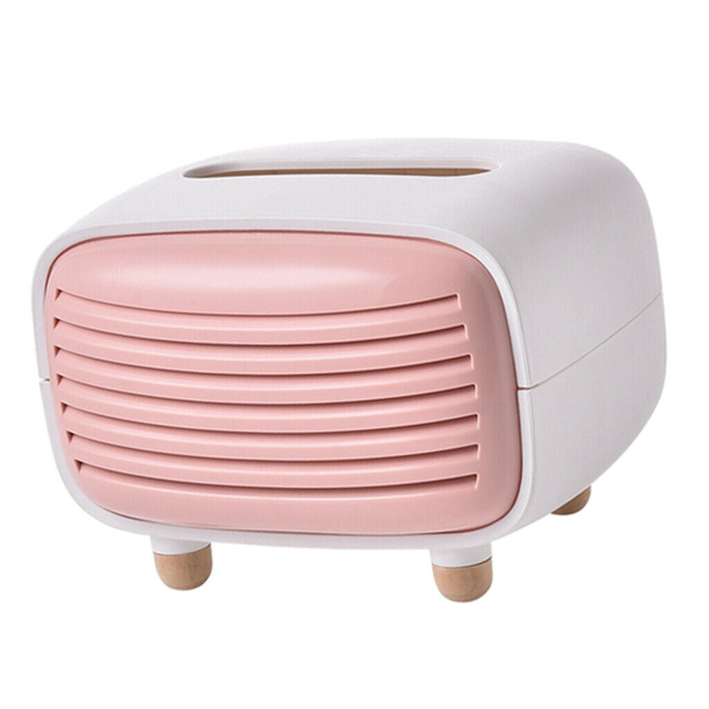 2Pcs Radio Tissue Box Paper Towel Storage Box Napkin Organizer Paper Office
