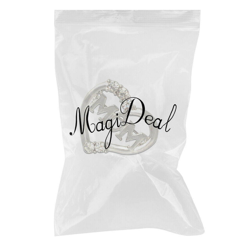 Love Heart Crystal Brooch Pin Mother's Day Birthday Jewelry Gift for MOM