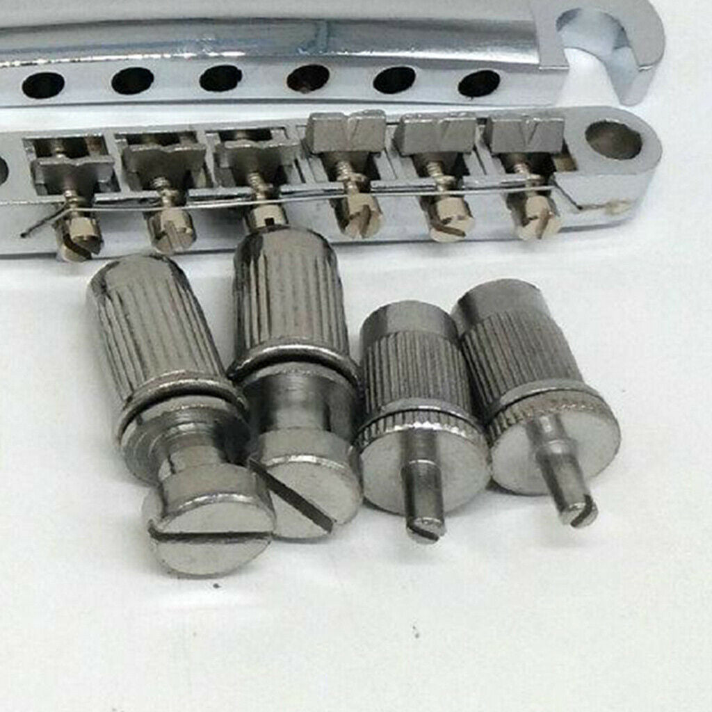 6 String Electric Guitar Bridge Tailpiece Fit for LP Style Guitar Silvery