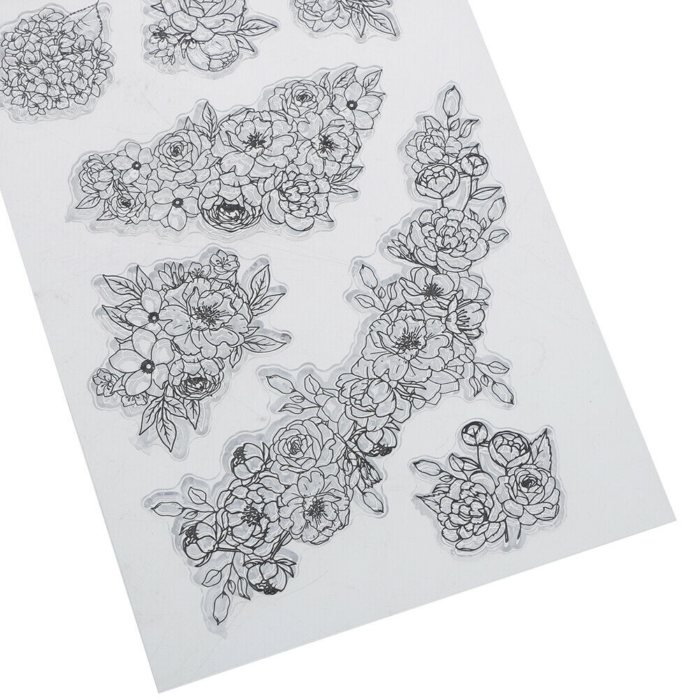 flowers transparent clear silicone stamp for diy scrapbooking photo deco.l8
