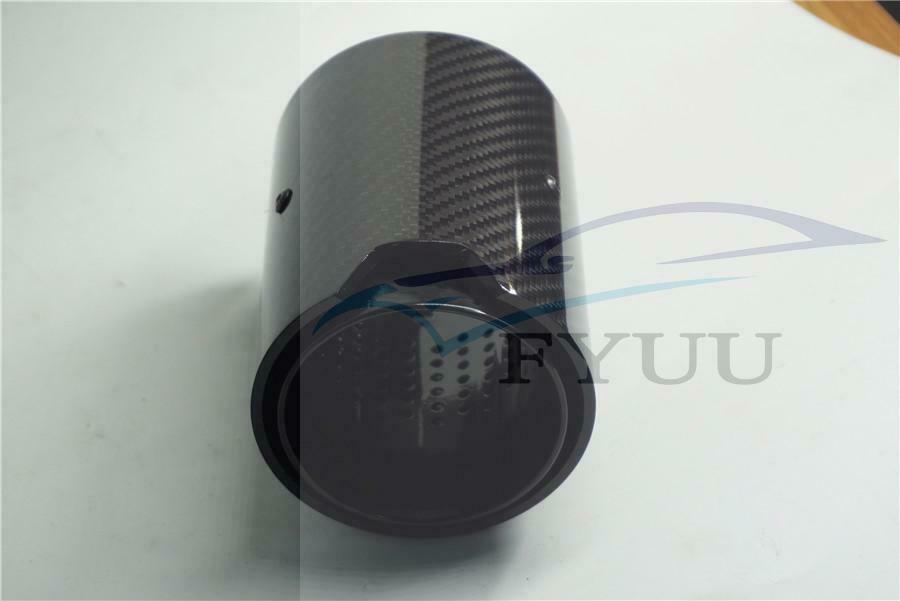 70mm（2.7inch） Grilled Style Real Carbon Fiber Glossy Exhaust tip exhaust pipe