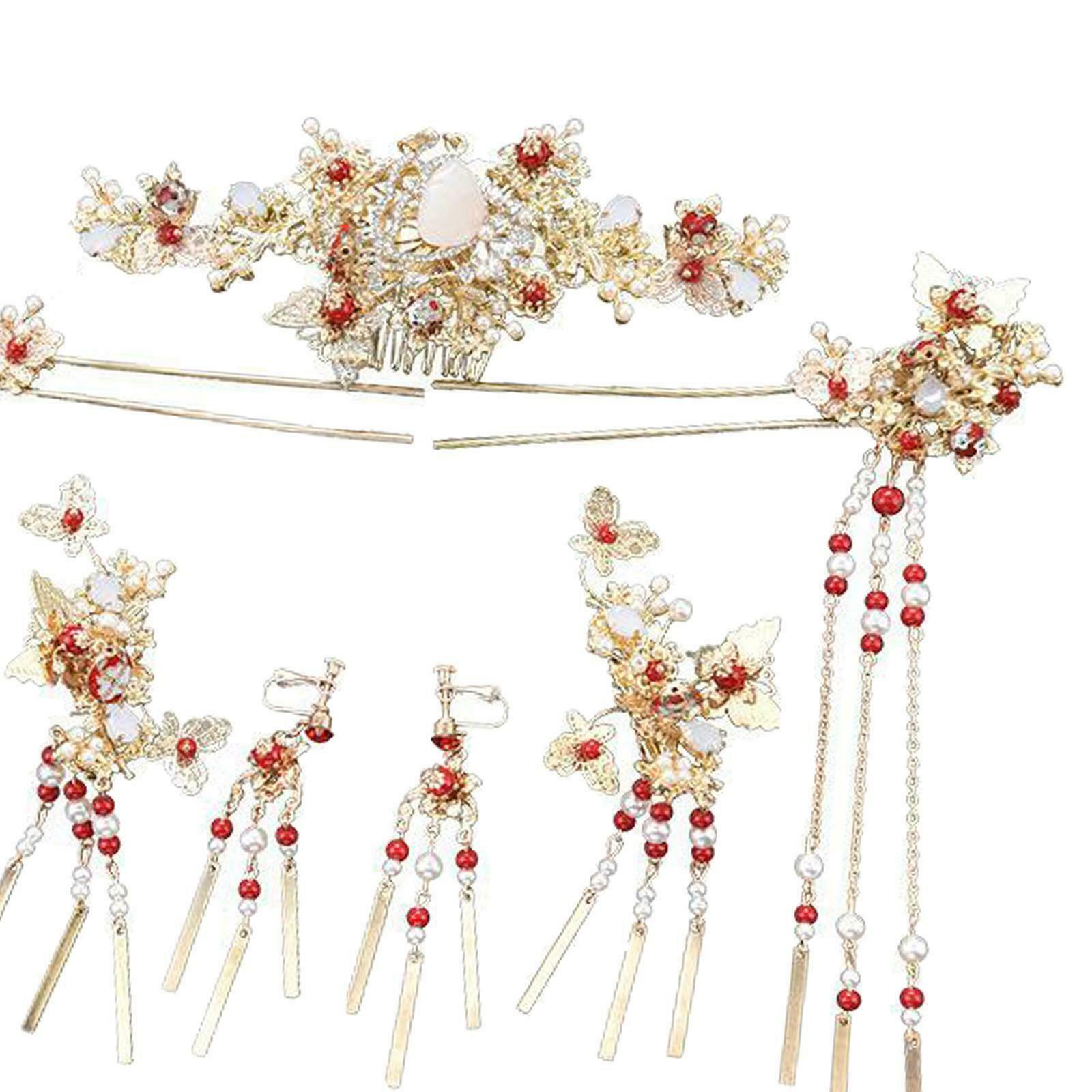 Handmade Chinese Golden Hairpin Head Jewelry Wedding Headdress Headwear