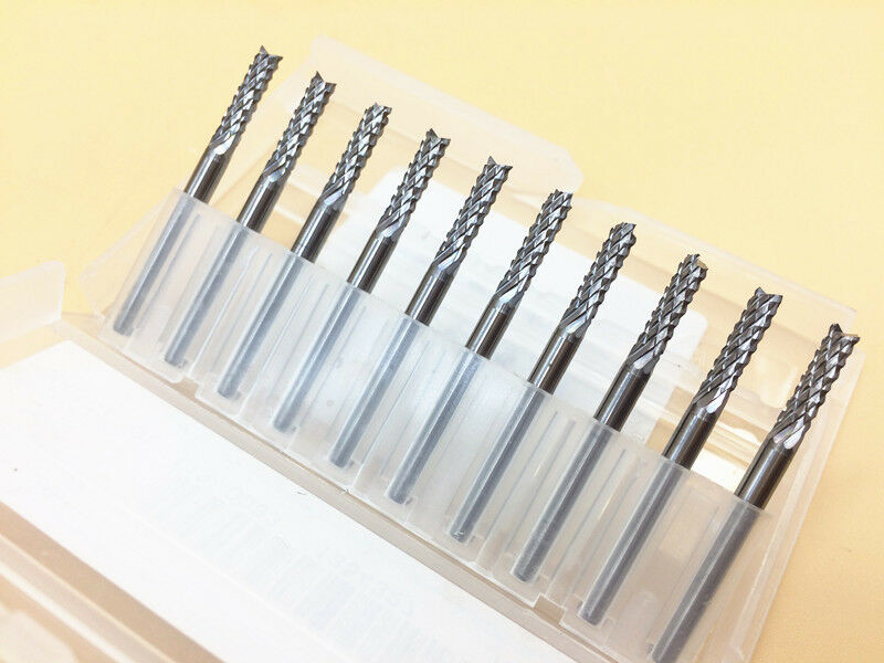 10pcs PCB end mill engraving cnc router tool bits 1/8" (3.175mm)-3.1mm L:38mm