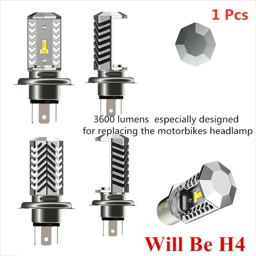 Motorcycle H4 9003 HB2 Super Bright White Headlights Hi/Lo Beam Csp LED Chips