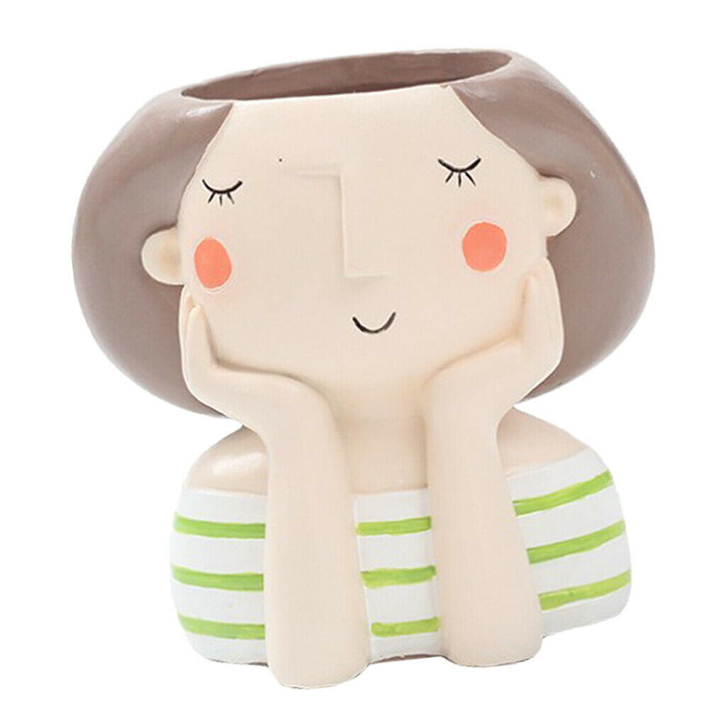 2Pcs Girls Boys Plants Pot Planter Small Holder Flower Pot Garden Decor