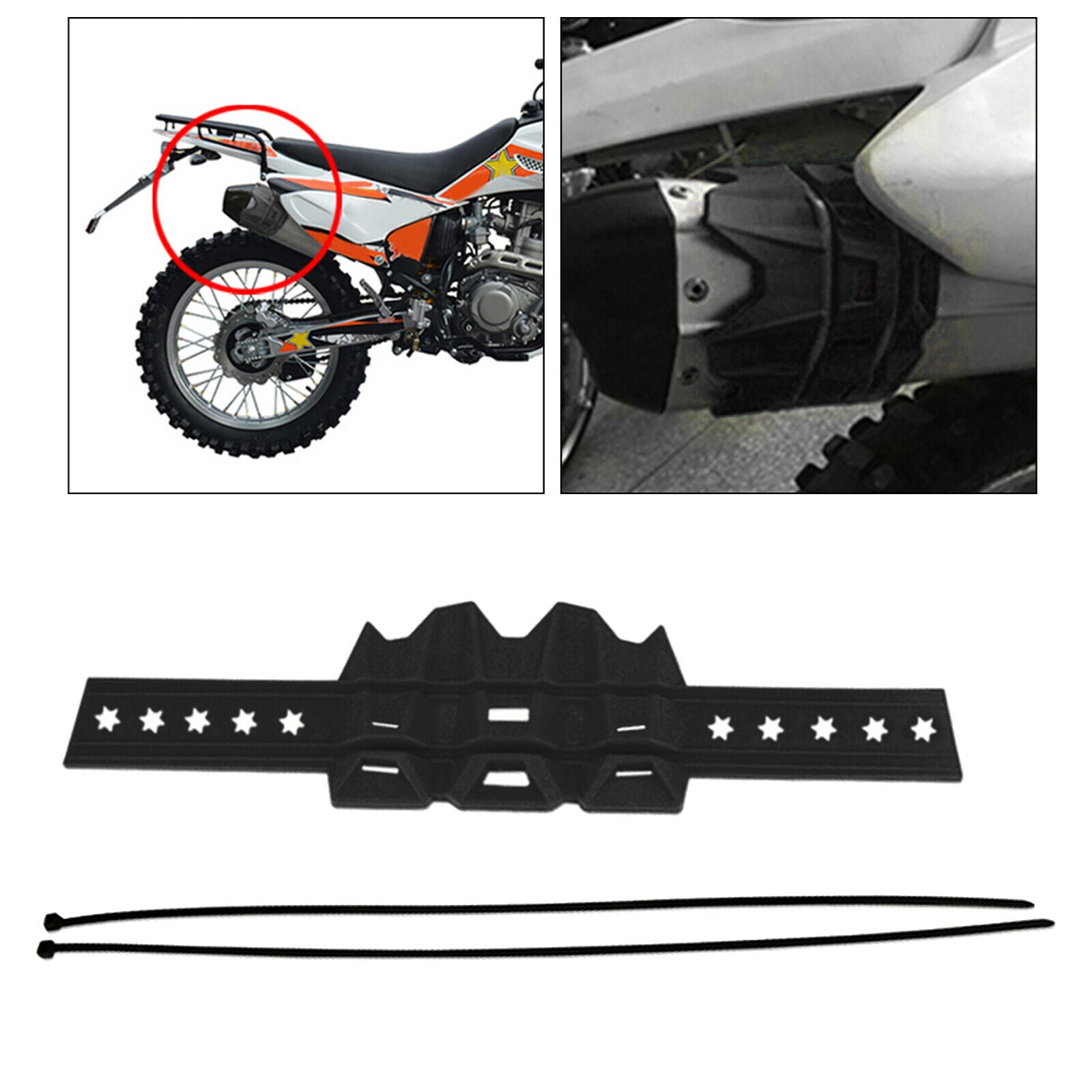 Motorcycle Exhaust Muffler Silencer Protector Motorcross Motorbike Black