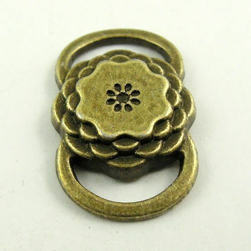 25pcs antiqued style bronze alloy retro flower connector jewelry findings 22mm