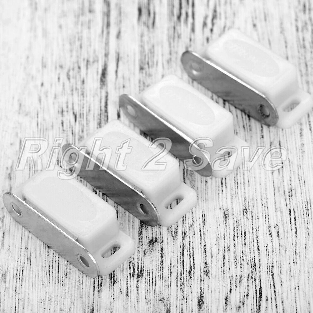 4pcs White Magnetic Door Catches Kitchen Cupboard Wardrobe Cabinet Latch Catch