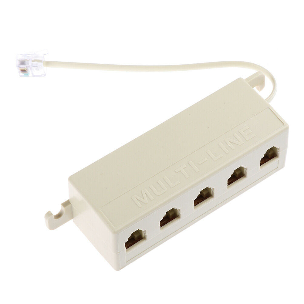 1Pc RJ11 splitter 5 way adapter 1 male to 5 female RJ-11 phone jack splitt.l8