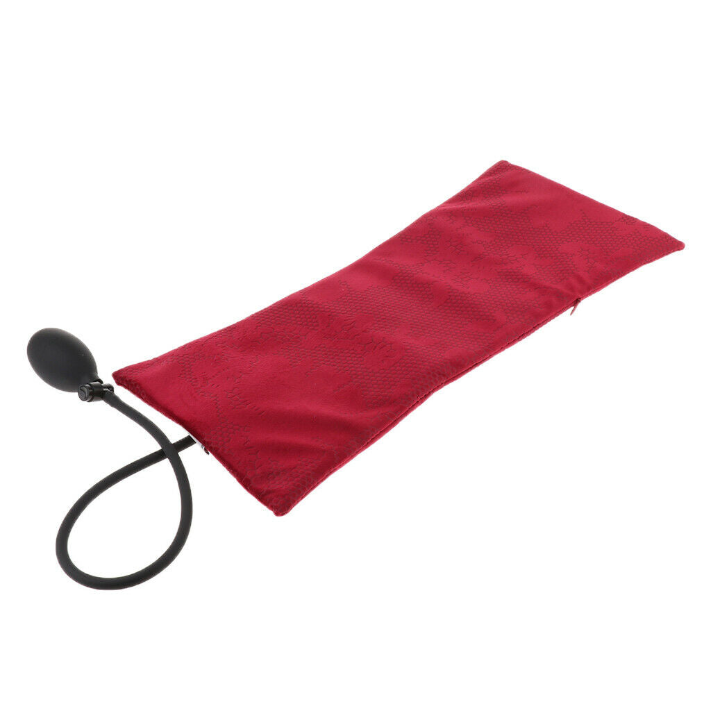 Air Inflatable Pillow Lumbar Support Backrest Cushions with Pump  wine red