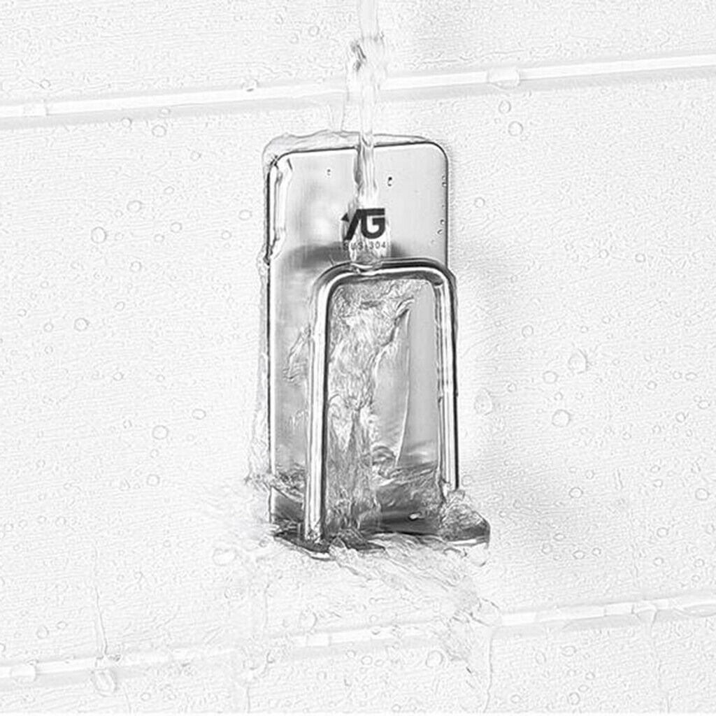 Toothbrush Holder Self Adhesive Wall Mounted Stainless Steel Bathroom Wall