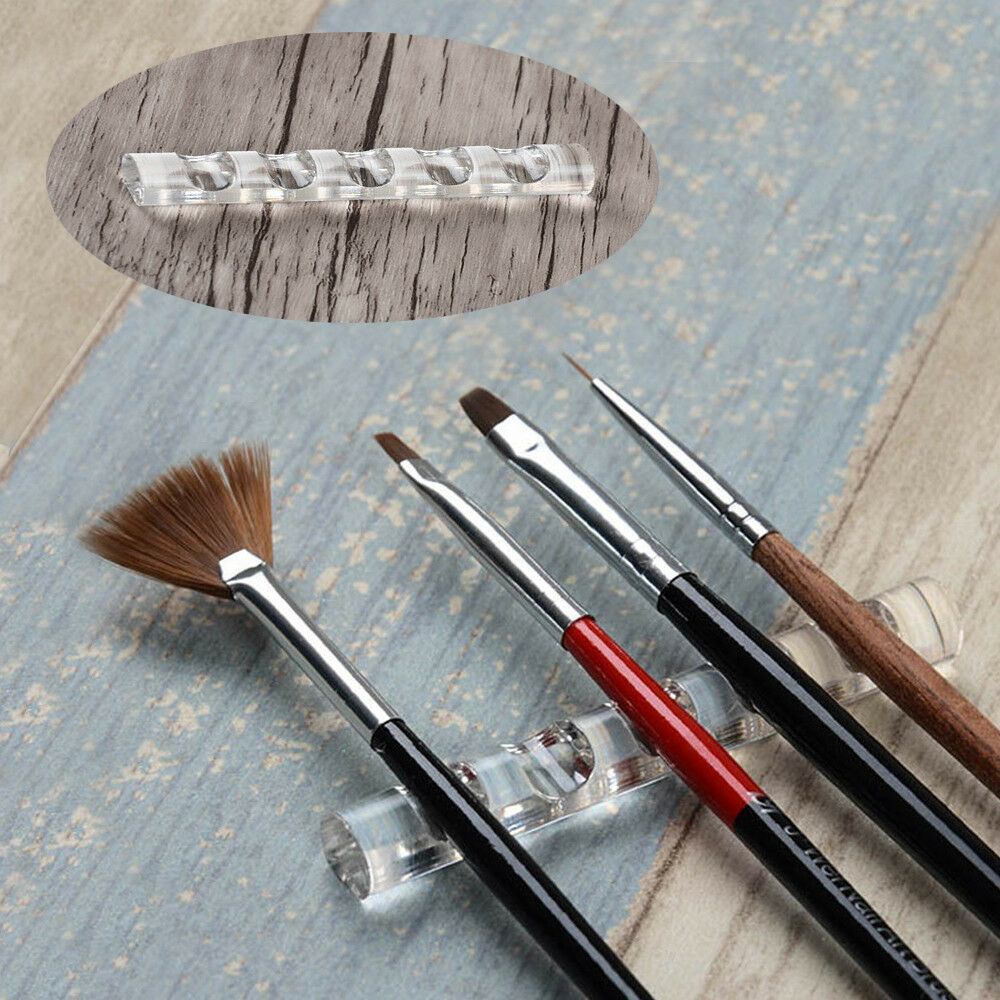 Clear Brush Rack Acrylic Stand Holder Organizers Nail Art Tool for 5 Nail Pens