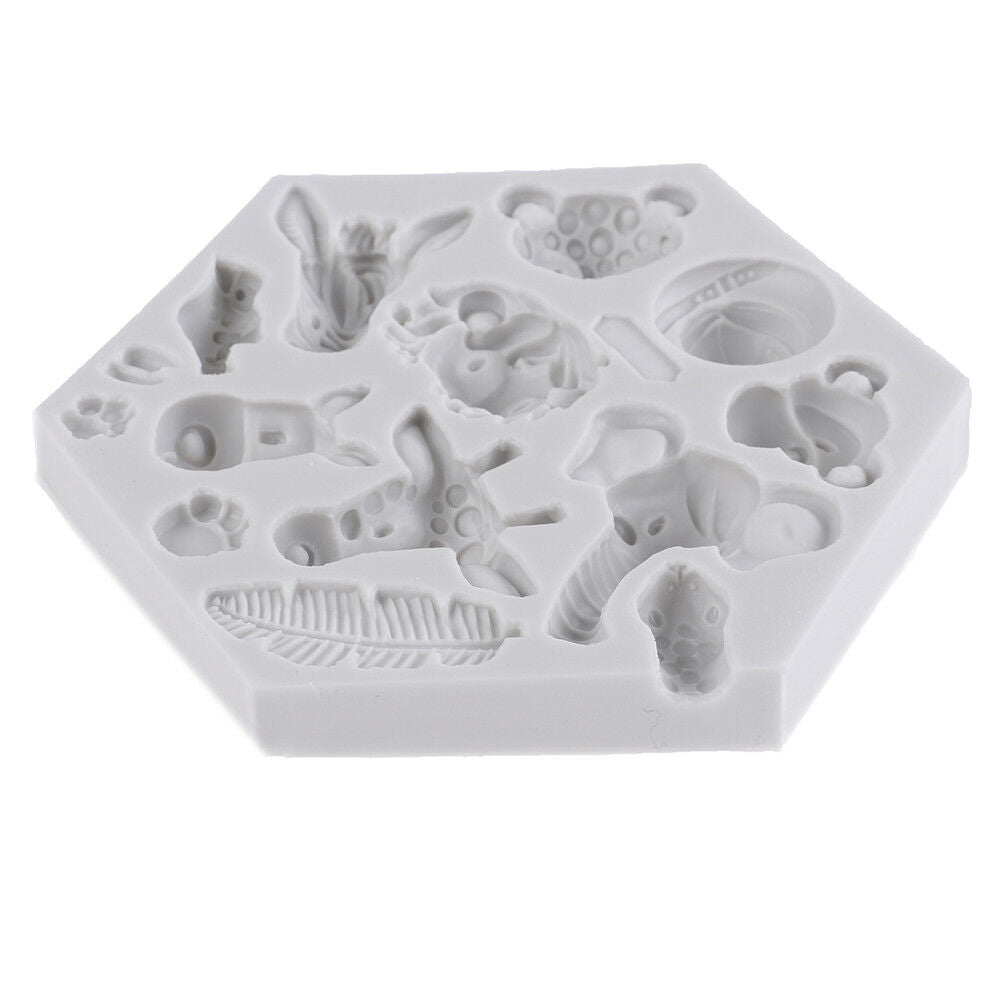 Forest animal mould silicone molds woodland animals cake decorative mold tooBDA