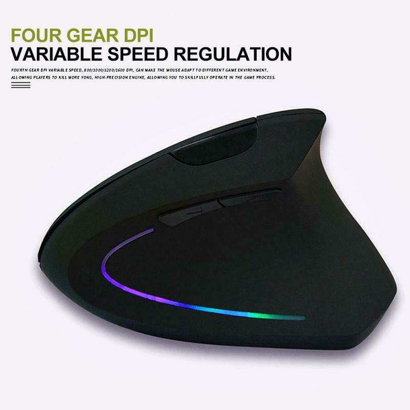 New Wireless Vertical Gaming Mouse Optical Ergonomic Mice 1600DPI Gamer MousBDA