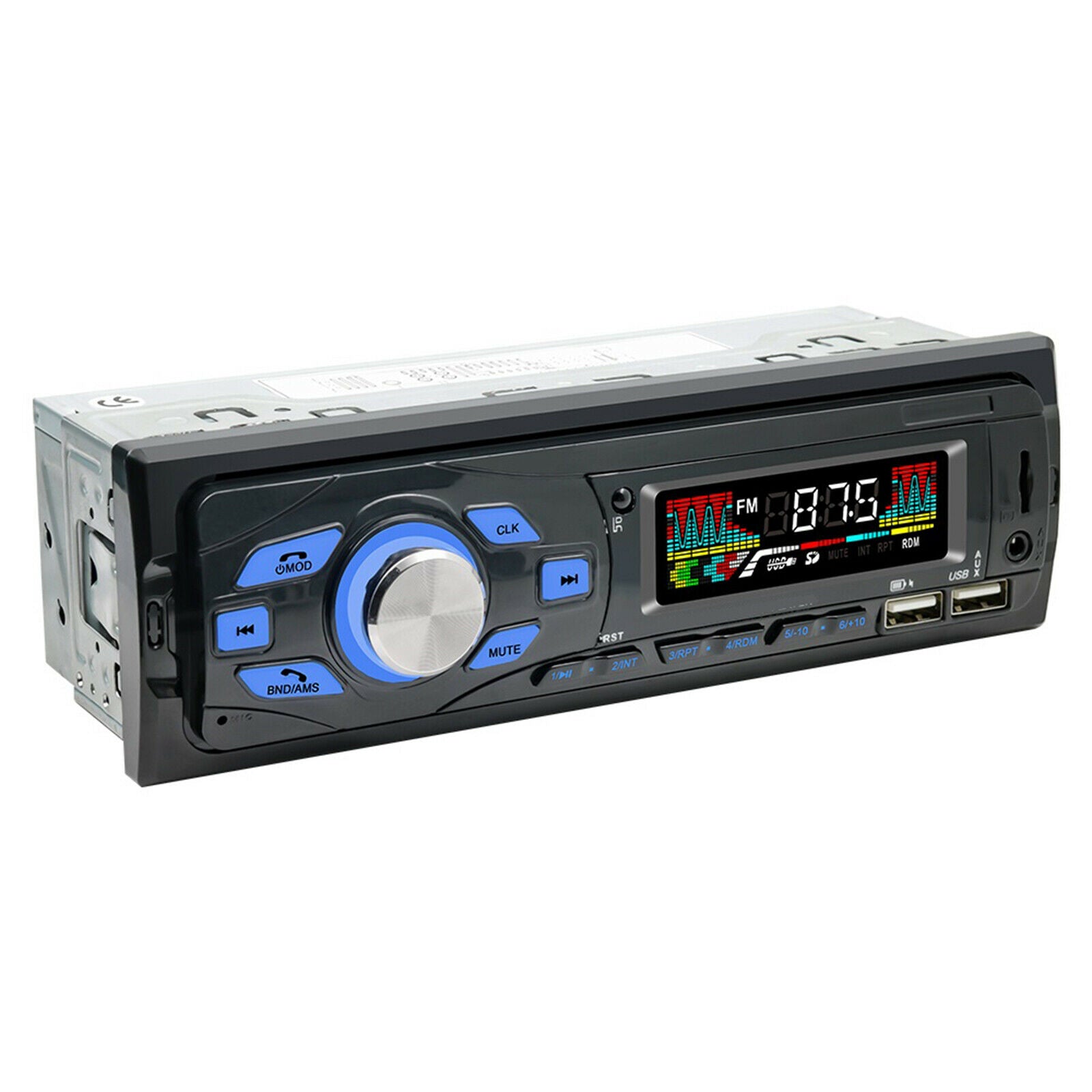 Car Stereo Head Unit 1 Din Voice Assistant Music Transmitter for Vehicles