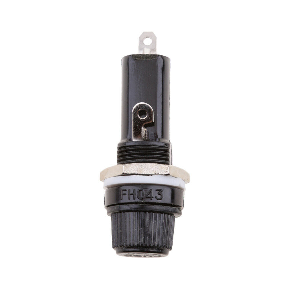 5pcs Panel Mounted Screw Glass 6x30mm Fuse Holder Black Car/Truck/Boat