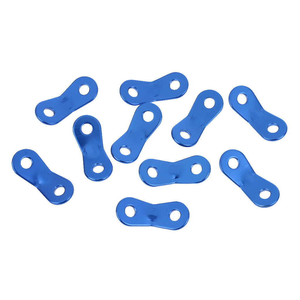 10x Blue Strong Bent Aluminum Alloy Guyline Runners for Camping Tent Awning