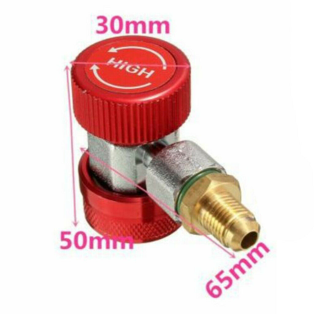 R134A Quick Coupling Adapters Air Conditioning Refrigerant A/C Gauge Red