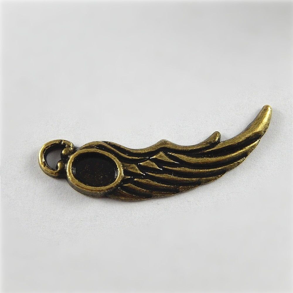 20 pcs Antiqued Bronzed Wing Charm Alloy Pendant Earring DIY Crafting 36*10*2mm