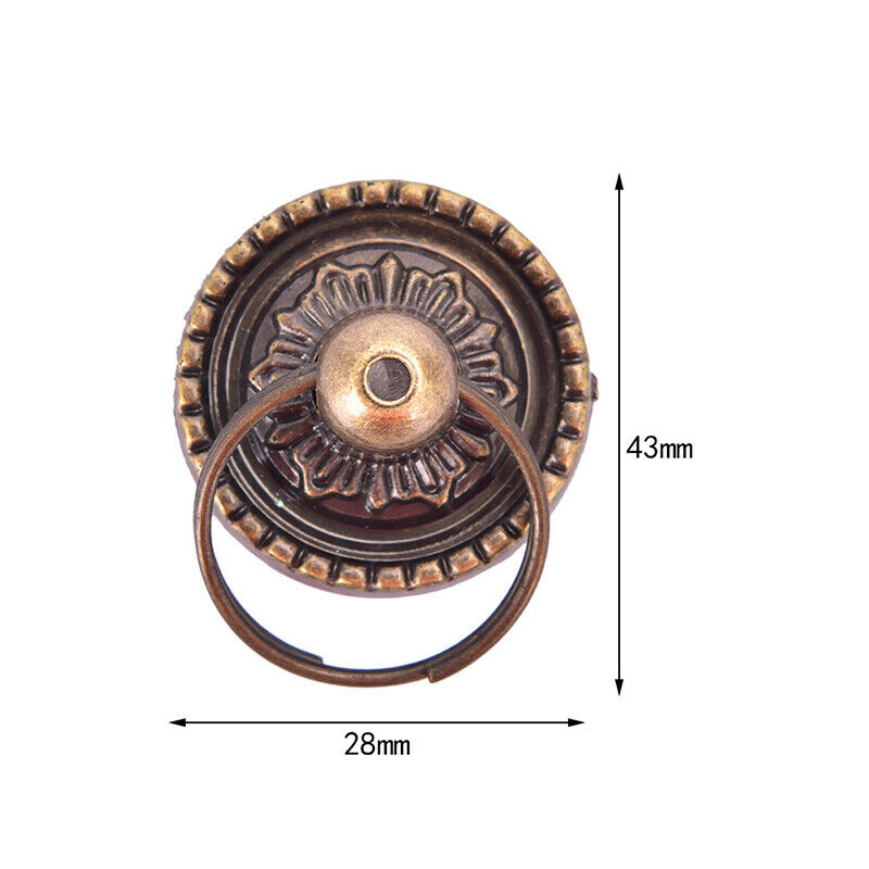 2pcs Retro Bronze Kitchen Cabinet Knobs Cupboard Door Handles Wardrobe Ha.l8