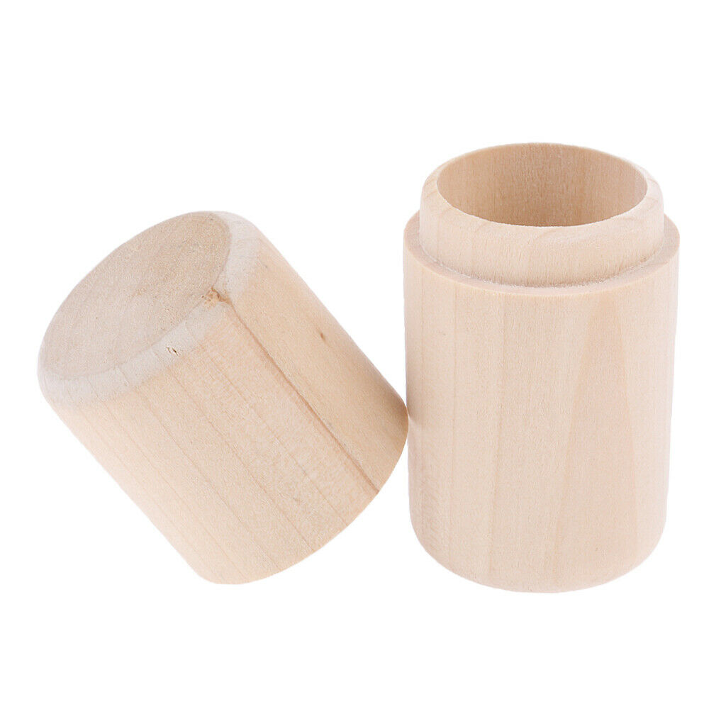 2x Cylinder Wood Storage Box Essential Oil Carry Case Organizer Holder 10ml