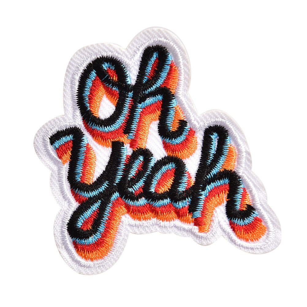 Oh yeah DIY Iron On Patch Embroidered Applique Sewing Label Clothes Sticke.l8