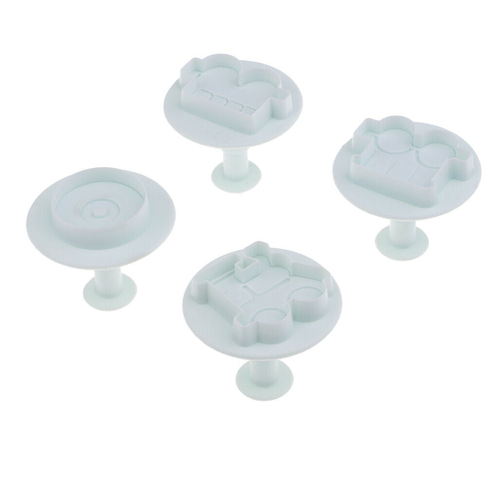 4Pcs Hand Pressure Cake Mould Fondant Cake Mould Transport Truck Tire